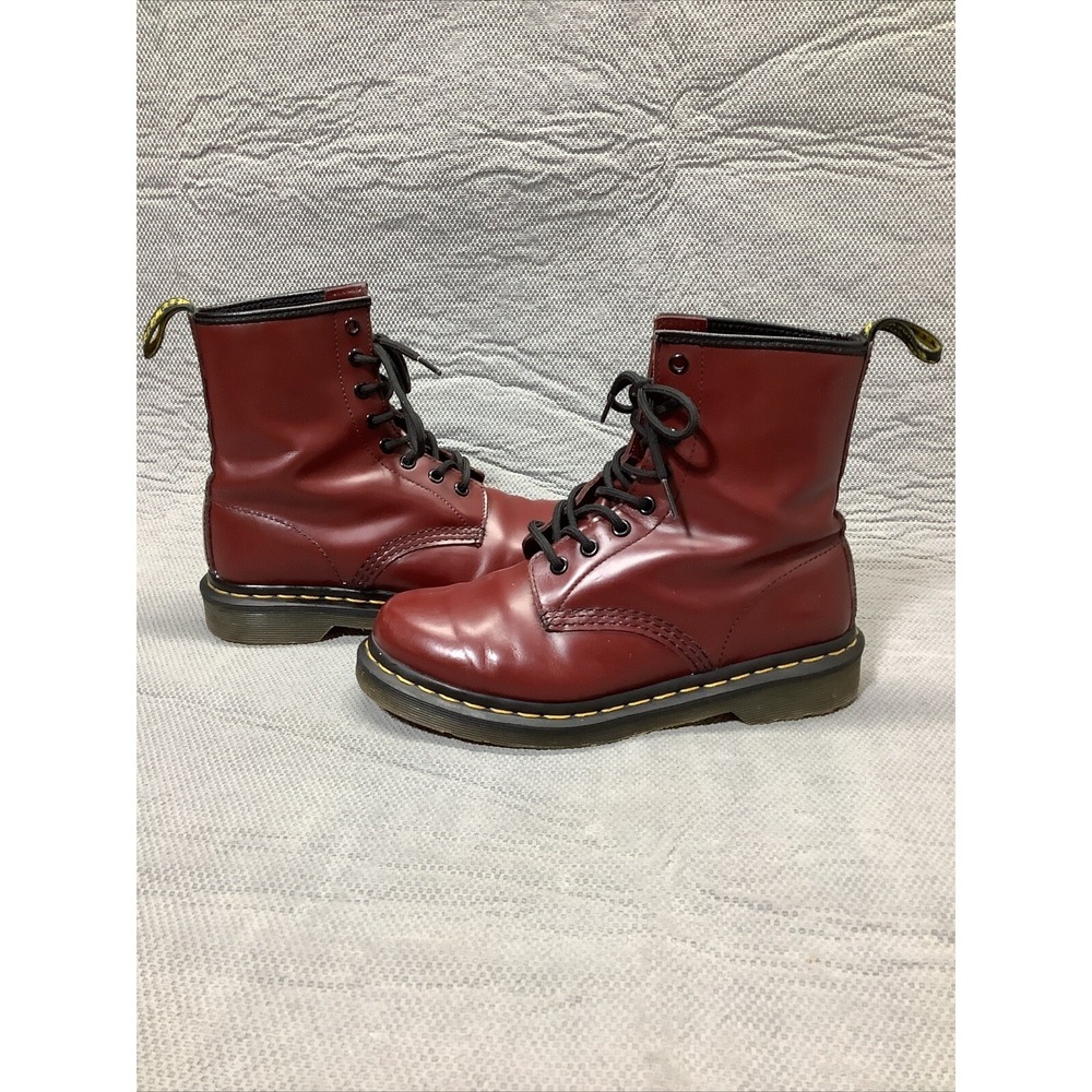 Dr. Martens Boots 1460 Lace Up Cherry Red Unisex Shoe Size Women 7 Men 6